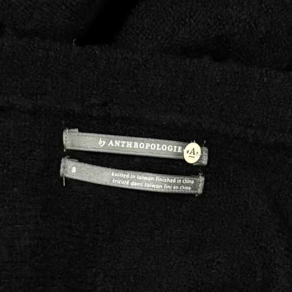 Anthropologie Joy Fringed V-Neck Sweater Black Size S - Picture 6 of 7